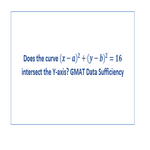 Does the curve x minus a whole sq plus y minus b whole sq equals to 16 intersect the Y axis GMAT Data Sufficiency